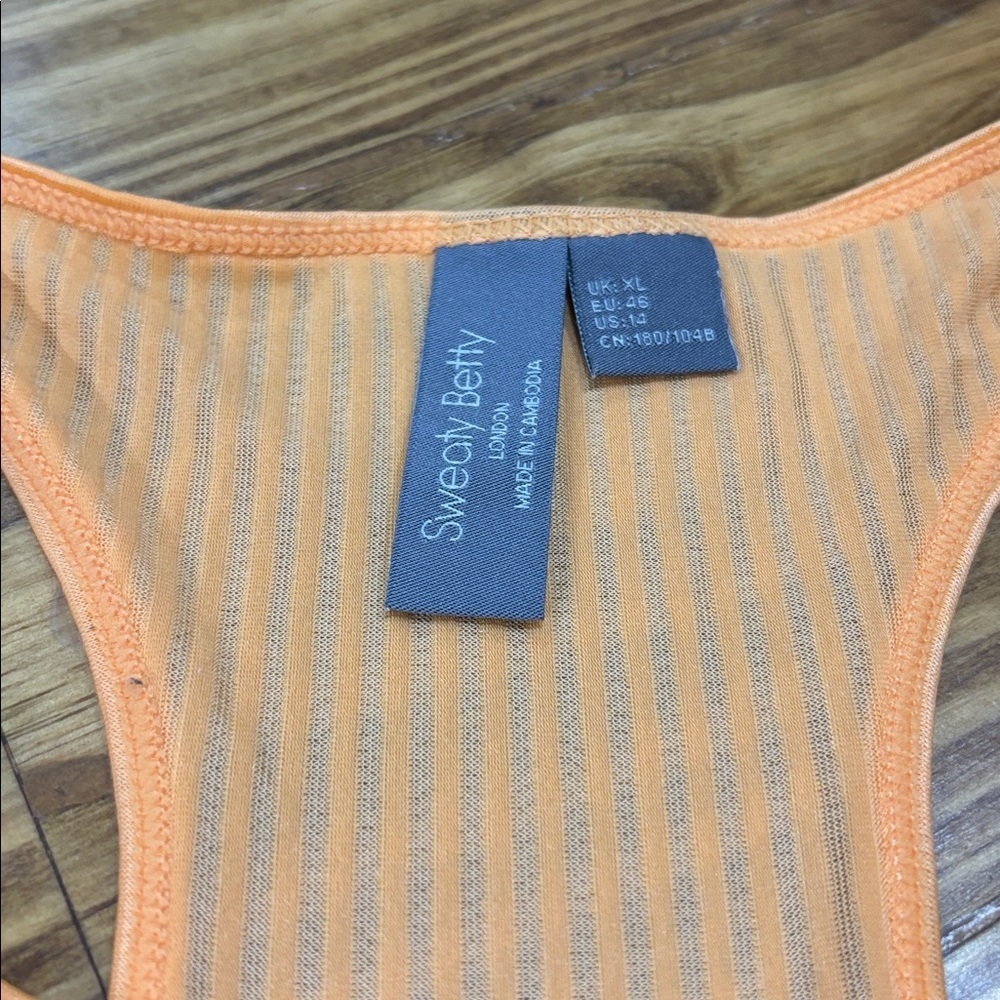 Sweaty Betty Size 14 Women’s Orange Work Out Tank - Picture 2 of 3